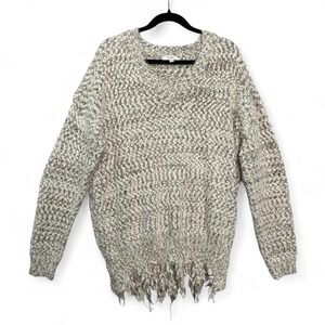 Umgee Marled Chunky Knit Fringe Sweater Sz 2XL‎ Boho Cozy Oversized Cottagecore